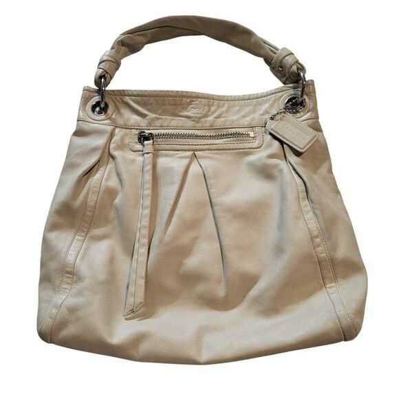 Coach Leather Hobo Shoulder Crossbody Bag Style 13411 Off-White Silver Hardware - Picture 6 of 16